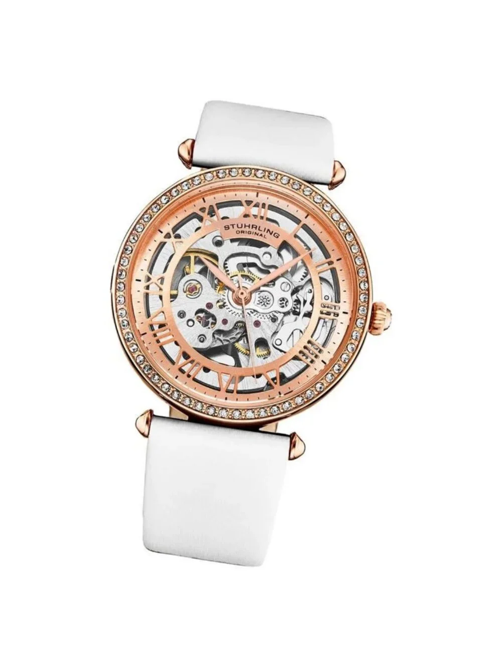 NWT Stuhrling Original Legacy Automatic Rose Gold Dial Ladies Watch